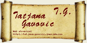 Tatjana Gavović vizit kartica